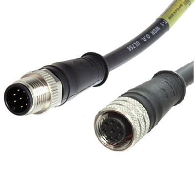 Sensor kabel M12 8-polig hane/hona 2m (1200668897)