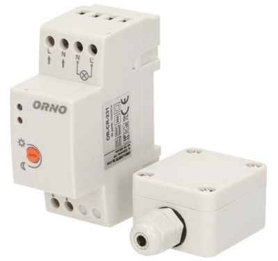 Skymningsbrytare för DIN-skena IP20/IP65 230Vac 20A 3000W