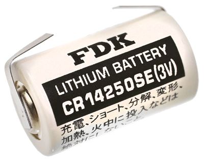 Litiumbatteri med lödöron 3V 850mAh 1/2AA (CR14250SE-T1)