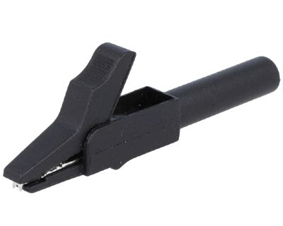 Gäddkäkskontakt för 4 mm banankontakt Cat II 300V svart (CR-4PM-B)