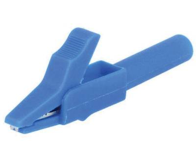 Gäddkäkskontakt för 4 mm banankontakt Cat II 300V blå (CR-4PM-BL)