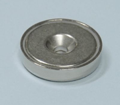 Permanentmagnet med monteringshål Neodymium N38 32x7,0mm