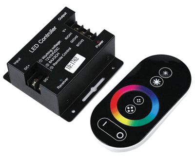 Fjärrstyrd RGB-LED-ljusregulator 3x6A 12Vdc/216W 24Vdc/432W (CTR-RGB-6A-02)
