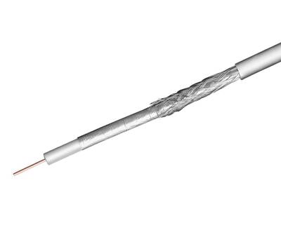 Koaxialkabel 75 ohm vit 25 m/rulle