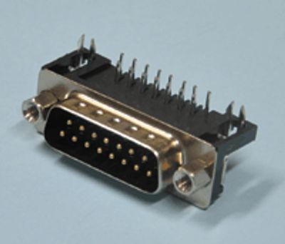 D-kontakt för kretskort vinkel (kort) 15-polig hane