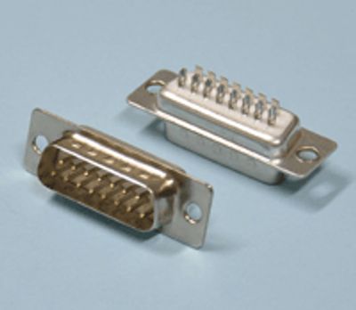 D-kontakt lödbar 15-polig hane