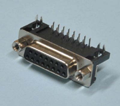 D-kontakt för kretskort vinkel (kort) 15-polig hona