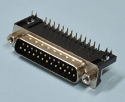 D-kontakt för kretskort vinkel (lång) 25-polig hane