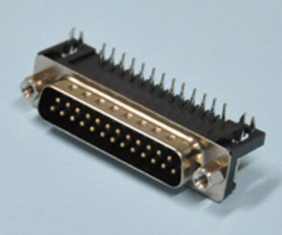 D-kontakt för kretskort vinkel (kort) 25-polig hane