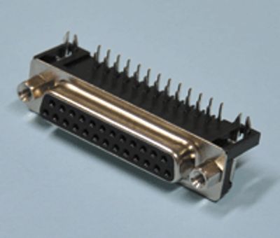 D-kontakt för kretskort vinkel (kort) 25-polig hona