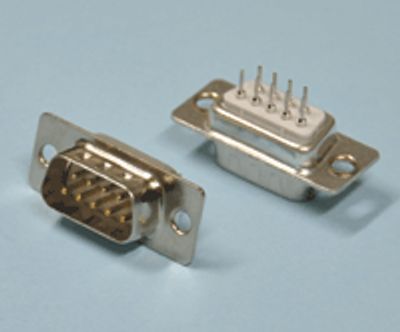 D-kontakt för kretskort rak 9-polig hane