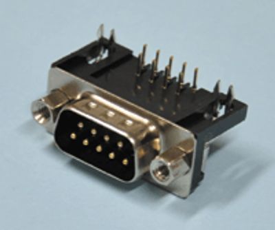 D-kontakt för kretskort vinkel (lång) 9-polig hane