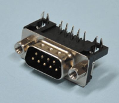 D-kontakt för kretskort vinkel (kort) 9-polig hane