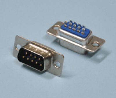 D-kontakt lödbar 9-polig hane