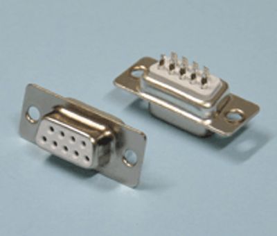 D-kontakt lödbar 9-polig hona