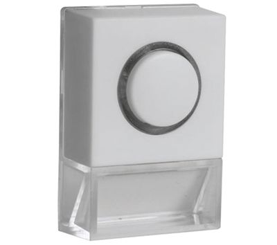 Dörrklocksknapp 1xOFF-(ON) belyst vit