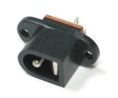 DC-chassikontakt, flänsfäste 2,1 mm/5,5 mm