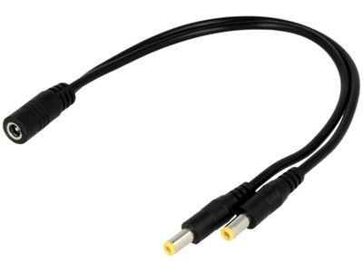 DC-fördelare 2,1mm/5,5mm kontakter 2-delad 0,2m