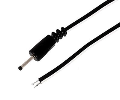 DC-anslutningskabel rak 0,7mm/2,35mm svart 1,5m