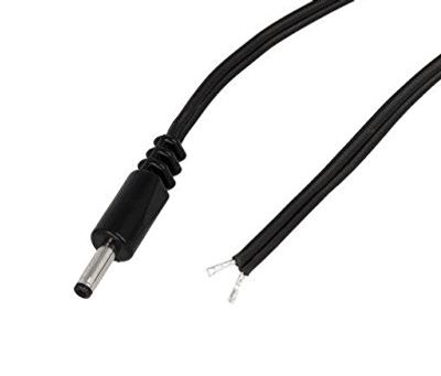 DC-anslutningskabel rak 1,3 mm/3,5 mm svart 1,5 m