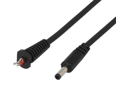 DC-anslutningskabel rak 1,3 mm/3,5 mm svart 1,5 m