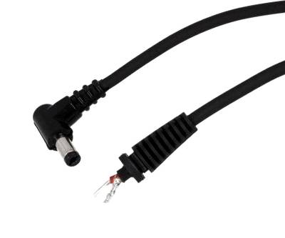 DC-anslutningskabel vinklad 1,7mm/5,5mm svart 1,5m