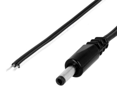 DC-anslutningskabel rak 1,7mm/4,8mm svart 1,5m
