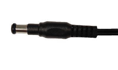 DC-anslutningskabel rak 1,9mm/6,0mm svart 2m