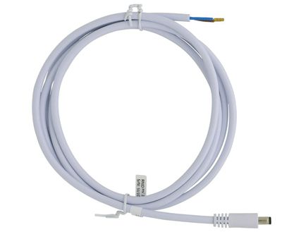 DC-anslutningskabel rak 2,5mm/5,5mm vit 2m (205-01277)
