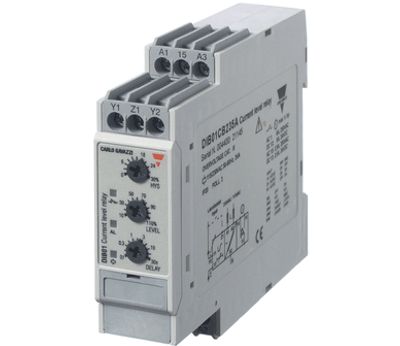 Strömövervakningsrelä för DIN-skena 24-48Vac/dc 0,1-5A över-/underström