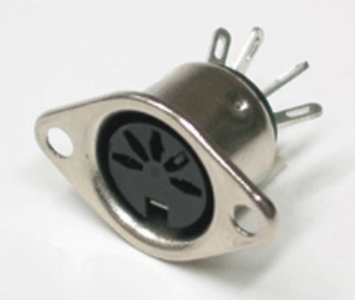 DIN-chassikontakt, 5-polig 45°