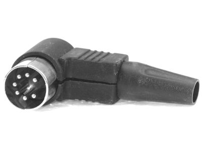 DIN-kontakt vinklad 7-polig hane svart