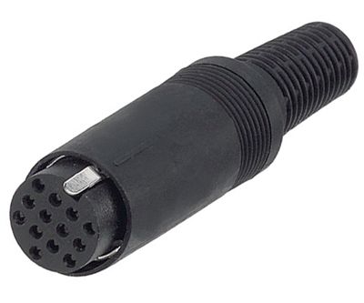 DIN-förlängningskontakt 13-polig hona svart