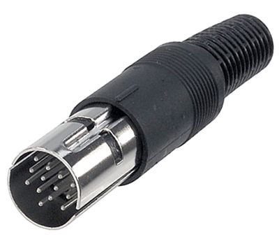 DIN-kontakt 13-polig hane svart