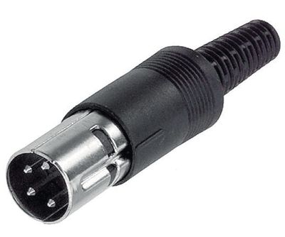 DIN-kontakt 4-polig hane svart