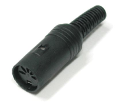 DIN-förlängningskontakt, 5-polig 45° svart