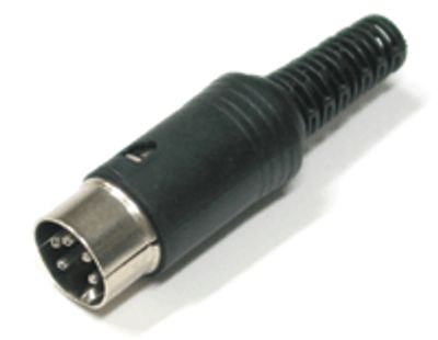 DIN-kontakt 5-polig hane 60° svart