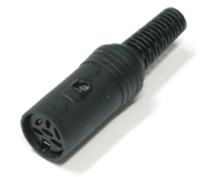 DIN-förlängningskontakt, 6-polig svart