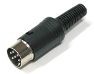 DIN-kontakt, 6-polig, svart
