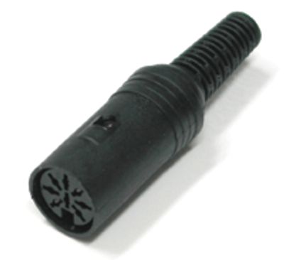 DIN-förlängningskontakt, 8-polig svart DIN-förlängningskontakt, 8-polig svart