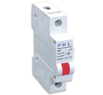 LED-signalamp till DIN-skena 230Vac röd