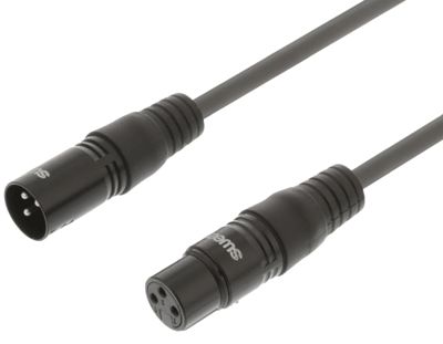 DMX-anslutningskabel 3-polig XLR-hane / XLR-hona grå 5m