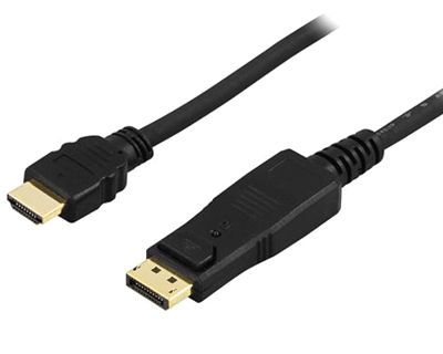DisplayPort/HDMI-anslutningskabel Full-HD svart 0,5m