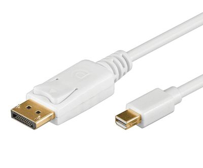 DisplayPort/mini-DisplayPort anslutningskabel 4K vit 2m