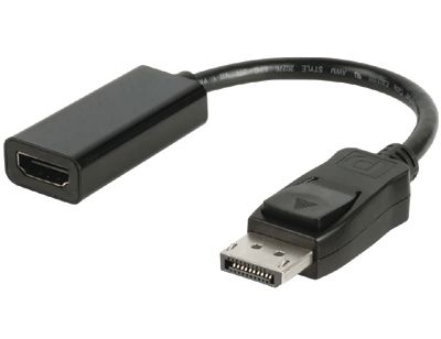 Adapter Displayport-hane/HDMI-hona Ultra-HD 0,2m svart