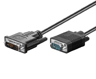 DVI-A/VGA-anslutningskabel Full-HD svart 2m