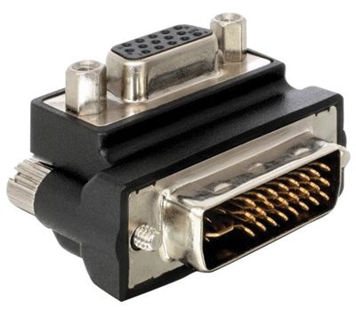 Adapterkontakt DVI-I hane/VGA hona vinkel 90°