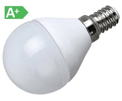 LED-lampa E14 MiniGlobe 230Vac 6W 510lm 3000K varmvit