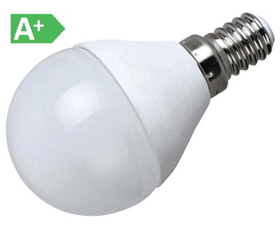 LED-lampa E14 MiniGlobe 230Vac 8W 720lm 3000K varmvit