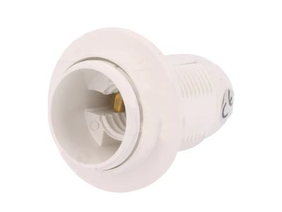 Lampfattning med utvändig gänga E14 vit